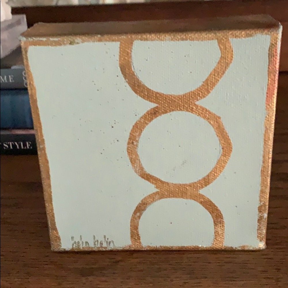 Blue and gold modern painting